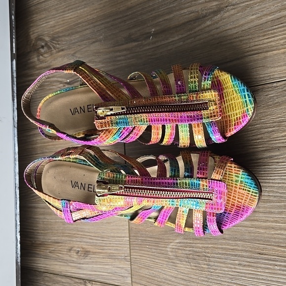 NWOT Vaneli Rainbow Animal Print Espadrilles Wedges - Picture 2 of 9